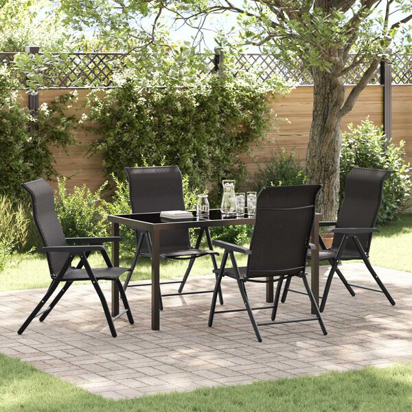 vidaXL Set da Pranzo per Giardino 5 pcs Nero caffè Poly Rattan