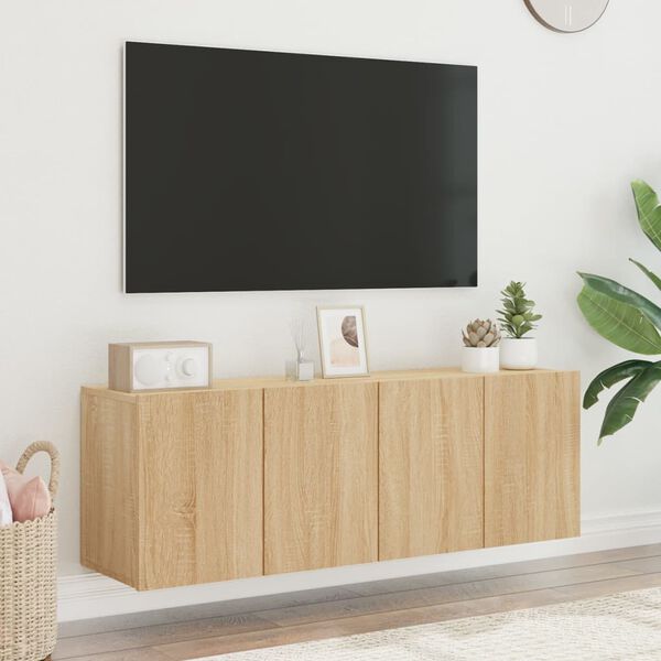 vidaXL Mobili TV a Parete 2pz Rovere Sonoma 60x30x41 cm
