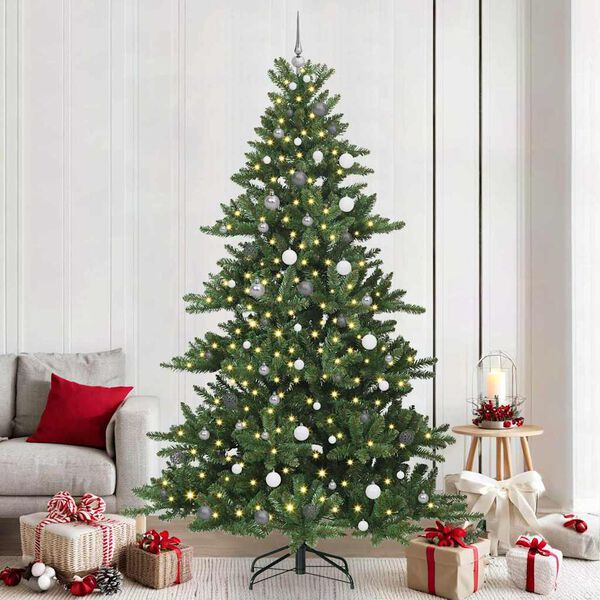 vidaXL Albero di Natale Artificiale con Rami Pieghevoli Verde 240 cm