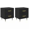 vidaXL Armadio da Notte 2 pz Rovere Nero 40 x 35 x 47,5 cm