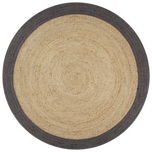 vidaXL Tappeto Lavorato a Mano in Juta con Bordo Grigio Scuro 90 cm