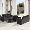 vidaXL Set Divano da Giardino 9 pcs Nero Rattan in Polipropilene
