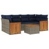 vidaXL Set Divani da Giardino 7 pz con Cuscini Grigio in Polyrattan