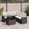 vidaXL Set Divano da Giardino 6 pz con Cuscini Nero in Polyrattan