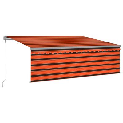 vidaXL Tenda da Sole Retrattile Automatica 4,5x3m Arancione e Marrone