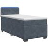 vidaXL Letto con Box Spring, Materasso e LED Grigio Scuro 100 x 200 cm