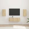 vidaXL Set di Mobiletto da TV a Parete 4 pcs Rovere Sonoma