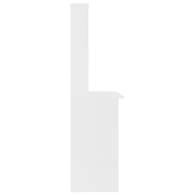 vidaXL Scrivania con Mensole Bianca 110x45x157 cm in Legno Multistrato