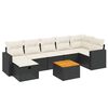 vidaXL Set Divani da Giardino con Cuscini 8 pz Nero in Polyrattan
