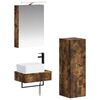 vidaXL Set di Armadi da Bagno 4 pcs Rovere Fumo 50 x 14,5 x 70 cm