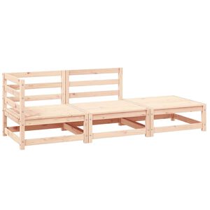 vidaXL Set Divani da Giardino 3 pz in Legno Massello di Pino