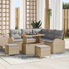 vidaXL Set Divano da Giardino con cuscino 8 pcs Beige Poly Rattan