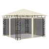 vidaXL Gazebo con Zanzariera e Luci LED 3x3x2,73 m Crema