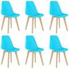 vidaXL Sedie da Pranzo 6 pz Blu in Plastica
