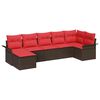 vidaXL Set Divano da Giardino Marrone polyrattan