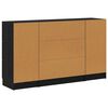 vidaXL Credenza con cassetto 3 pcs Rovere Nero Legno multistrato
