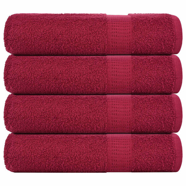 vidaXL Asciugamani da bagno FROGN 4 pz Bordeaux 100x150 cm 360 g/m&sup2;