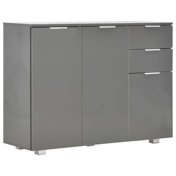 vidaXL Credenza Grigio Lucido 107x35x80,5 cm