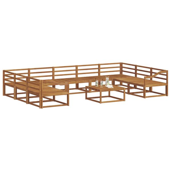 vidaXL Set di divani da esterno 10 pcs Naturale