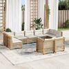 vidaXL Set Divano da Giardino 9 pz con Cuscini Beige in Polyrattan