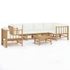 vidaXL Set Salotto da Giardino 7pz con Cuscini Bianco Crema in Bamb&ugrave;