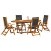 vidaXL Set Pranzo da Giardino 5pz Legno Massello di Acacia e Textilene
