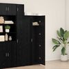 vidaXL Credenza Rovere nero 70 x 42.5 x 185 cm Legno multistrato