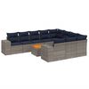 vidaXL Set Divani da Giardino 11 pz con Cuscini Grigio in Polyrattan