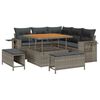 vidaXL Set Divano da Giardino con cuscino 8 pcs Grigio polyrattan