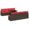 vidaXL Set Divano da Giardino 9 pz Marrone Poly Rattan