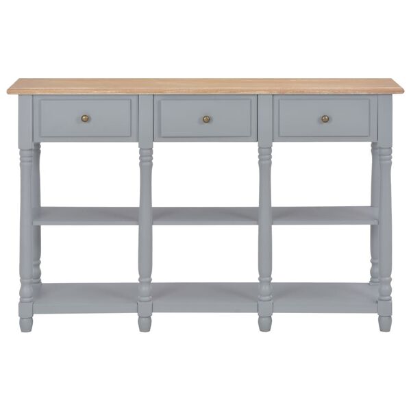 vidaXL Tavolo Consolle Grigio 120x30x76 cm in MDF