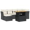vidaXL Set Divani da Giardino con Cuscini 7pz Nero Polyrattan