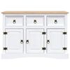 vidaXL Credenza in Legno di Pino Messicano Corona Bianco 132x43x78 cm
