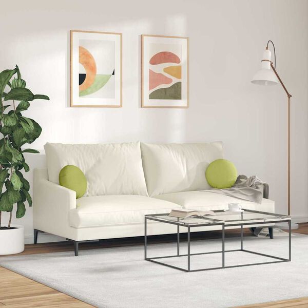 vidaXL Cuscini per Seduta 2 pcs Verde chiaro Ø30 x 13 cm Tessuto