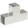 vidaXL Connettore per Pali a Forma di T in Metallo Zincato 91x91 mm