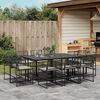 vidaXL Set da Pranzo da Giardino 11 pz con Cuscini in Polyrattan Nero