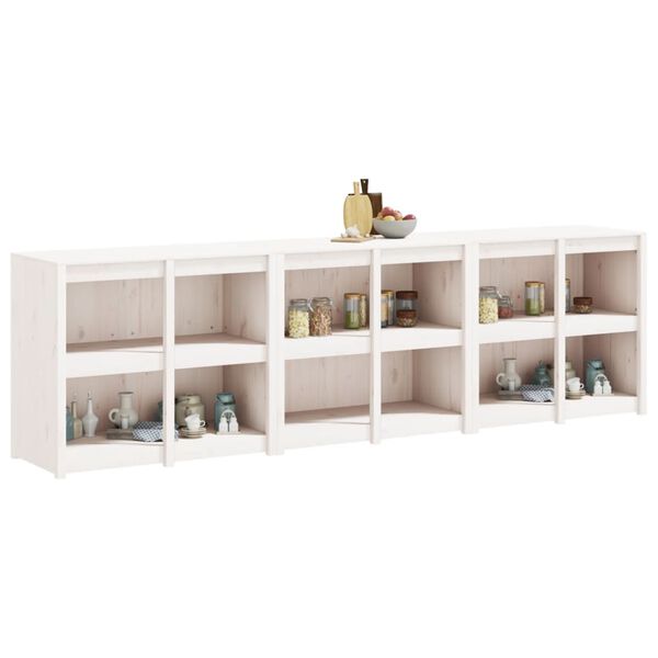 vidaXL Mobili da Cucina da Esterno 3 pz Bianchi Legno Massello di Pino