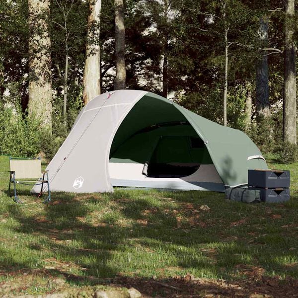 vidaXL Tenda da Campeggio a Cupola per 4 Persone Verde Impermeabile