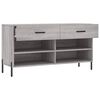 vidaXL Panca Porta Scarpe Grigio Sonoma 102x35x55 cm Legno Multistrato