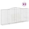 vidaXL Cesti Gabbioni ad Arco 3 pz 400x50x180/200 cm Ferro Zincato