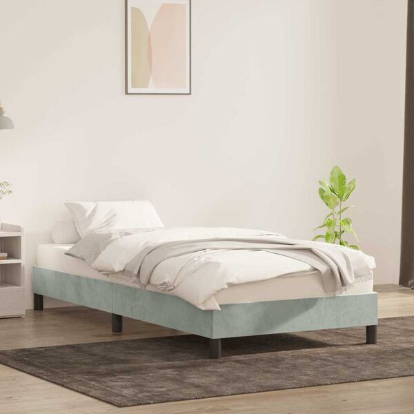 vidaXL Giroletto senza Materasso Grigio Chiaro 100x210 cm Velluto