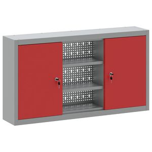 vidaXL Mobile per attrezzi con blocco Rosso e Grigio 100 x 20 x 55 cm