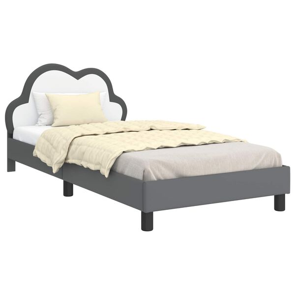 vidaXL Struttura letto bambini con testata Grigio chiaro 90 x 200 cm