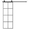 vidaXL Porta Scorrevole con Ferramenta 76x205cm Vetro ESG Alluminio
