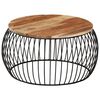 vidaXL Tavolino da Salotto &Oslash;68 cm in Legno Massello di Acacia