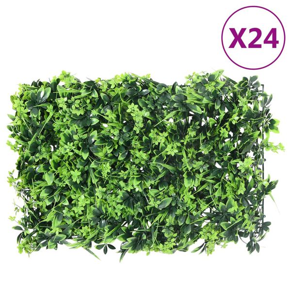&nbsp;vidaXL Recinzione Foglie Artificiali&nbsp;24 pz Verde 40x60 cm