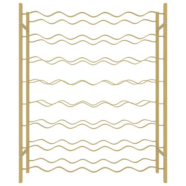 vidaXL Portabottiglie per 48 Bottiglie Metallo Oro