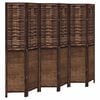 vidaXL Divisorio Ambienti 6 Pannelli Marrone Scuro Massello Paulownia