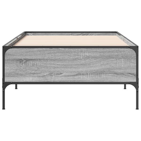 vidaXL Giroletto Grigio Sonoma 100x200 cm Legno Multistrato e Metallo