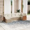 vidaXL Set Divani da Giardino 7 pz con Cuscini Beige in Polyrattan